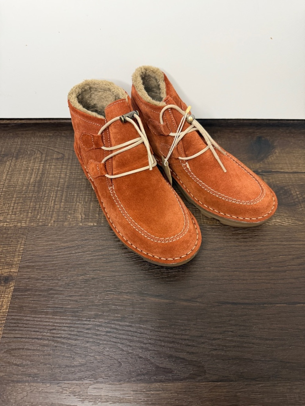 Suede Moc-Toe Chukka Boots in Rust